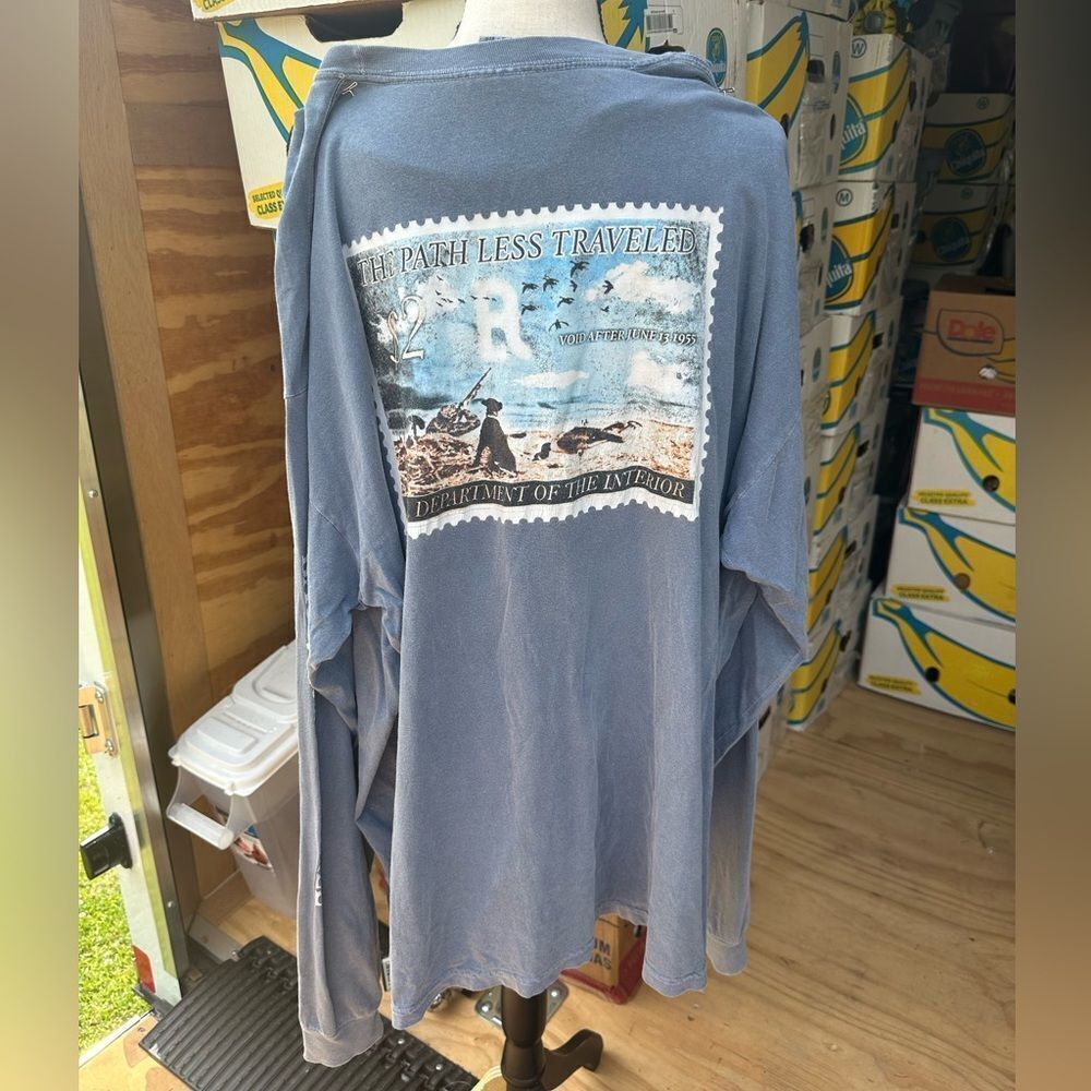 Back Woods Apparel Blue Graphic Long Sleeve Shirt